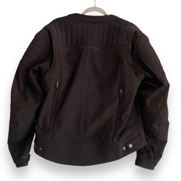 Mens Street & Steel Black Padded Full Zip Biker Bomber Jacket Size Medium - Picture 2 of 16